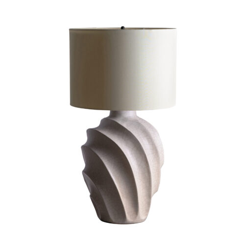 Serra Oval Table Lamp White
